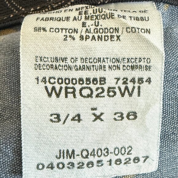 Wrangler Q Baby Women's 3/4 x 36 Dark Wash Blue Boot Cut Jeans - Picture 5 of 6